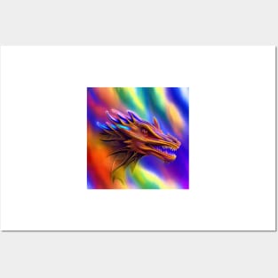 Aurora Borealis Rainbow Dragon Posters and Art